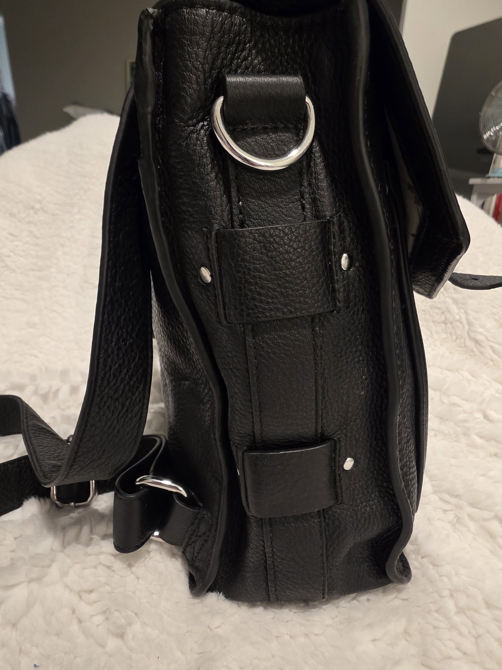 Aimee Kestenberg Black 100% Leather Backpack Pebbled Leather - Picture 3 of 13